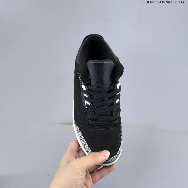 Jordan Air Jordan 3 Retro black/white/grey 36~47 basketball