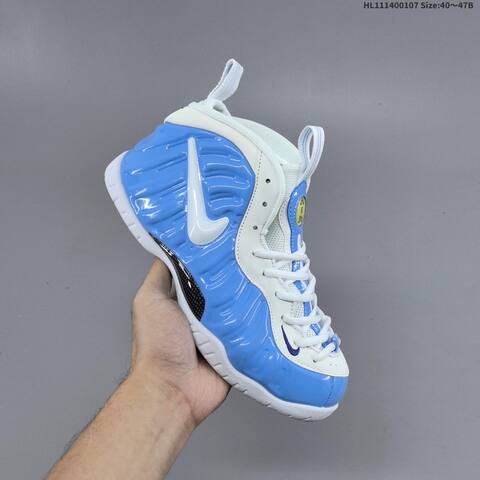Nike Air Foamposite One Black White Blue EU 40-47 Basketball Shoe - Men's (BS-62166)