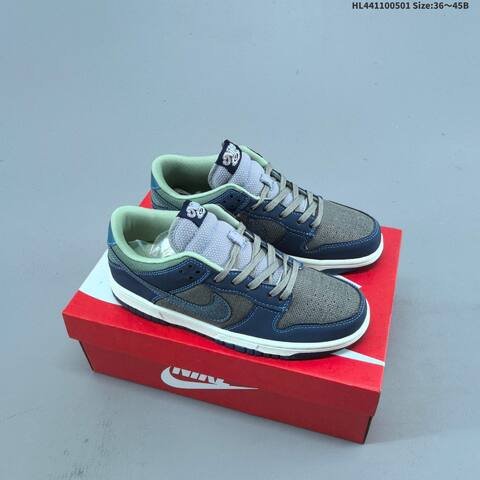 Nike SB Dunk Low Navy Blue Grey Mint Green Off White EU 36-45 Skate Shoe - Unisex (BS-60542)