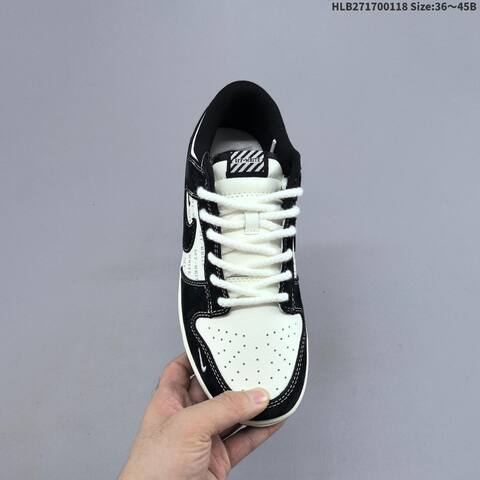 Nike SB Dunk Low Off White Custom Black Off White Red EU 36-45 Skate Shoe - Unisex (BS-61935)