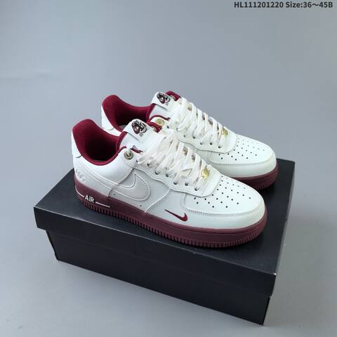 Nike Air Force 1 07 Low White Burgundy Gold White Pink Light Blue EU 36 45 Sneaker EU 36-45 - Unisex (BS-62547)