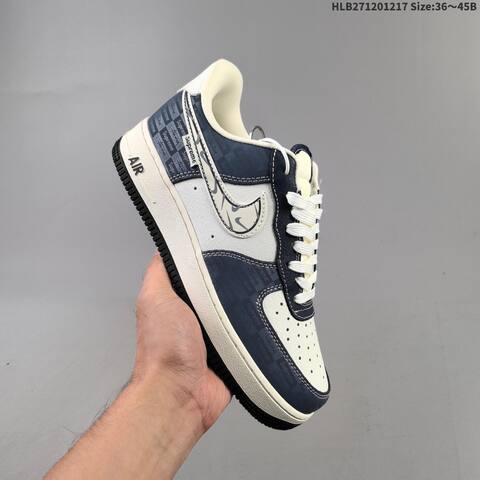 Nike Air Force 1 07 Low Black Light Blue White Beige Green Brown EU 36-45 Skate Shoe - Unisex (BS-62617)