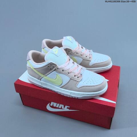 Nike Dunk Low PRM White Light Pink Pale Yellow EU 36-45 Skate Shoe - Unisex (BS-61465)