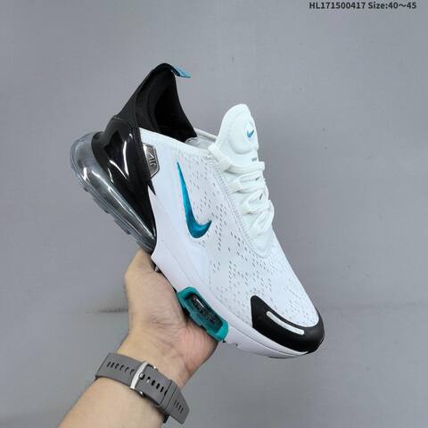 Nike Air Max 270 Flyknit White Black Teal EU 40-45 Running Shoe - Men's (BS-60683)