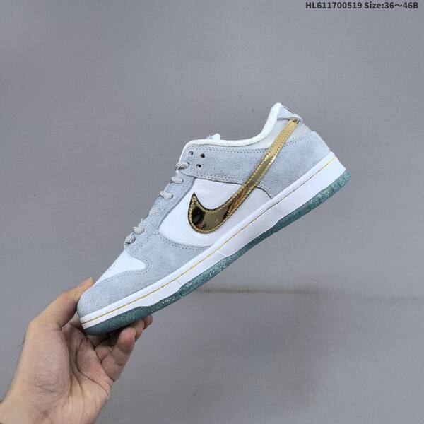 Nike SB Dunk Low light grey white gold teal EU 36-46 skate shoe