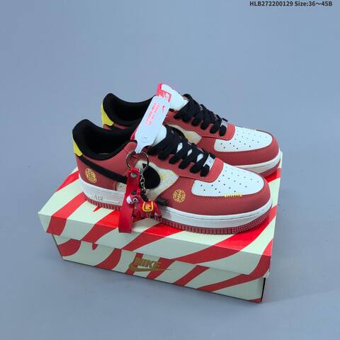 Nike Air Force 1 Low Light Grey Off White Black Red EU 36-45 Sneaker - Unisex (BS-61660)