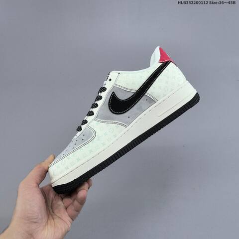 Nike Air Force 1 07 LV8 Off White Grey Black Red EU 36-45 Sneaker - Unisex (BS-62048)