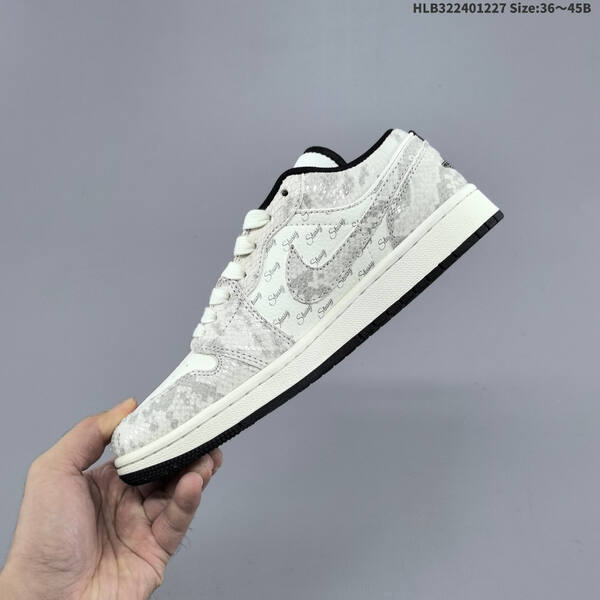 Nike Air Jordan 1 Low white/black/red with monogram print EU 36-45 lifestyle