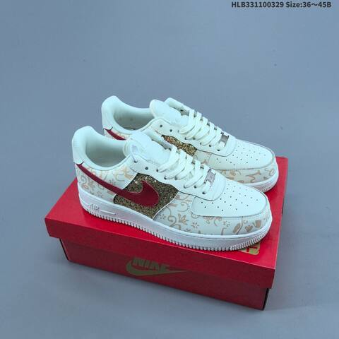 Nike Air Force 1 07 Black White Yellow Red Gold EU 36 45 Sneaker EU 36-45 - Unisex (BS-61040)