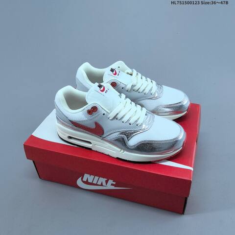 Nike Air Max 1 87 White Dark Green Black Pink Brown Blue Cream EU 36-47 Sneaker - Unisex (BS-61813)