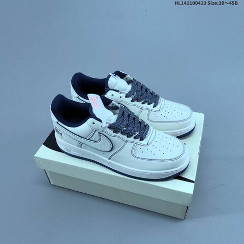 Nike Air Force 1 07 Stussy Off White Black Navy Blue EU 39-45 Sneaker - Unisex (BS-60759)