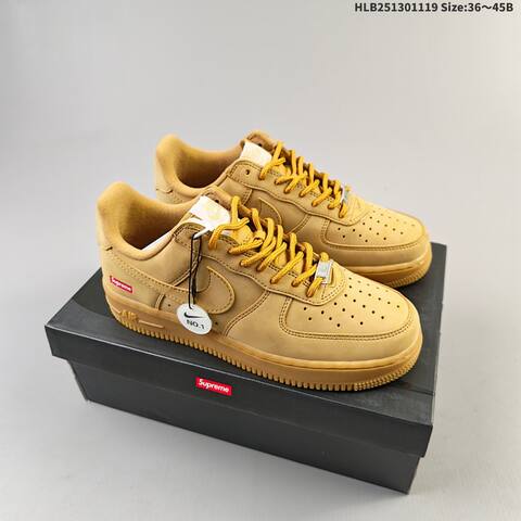 Nike Air Force 1 07 Supreme Wheat Tan Gold Brown EU 36-45 Sneaker - Unisex (BS-63447)