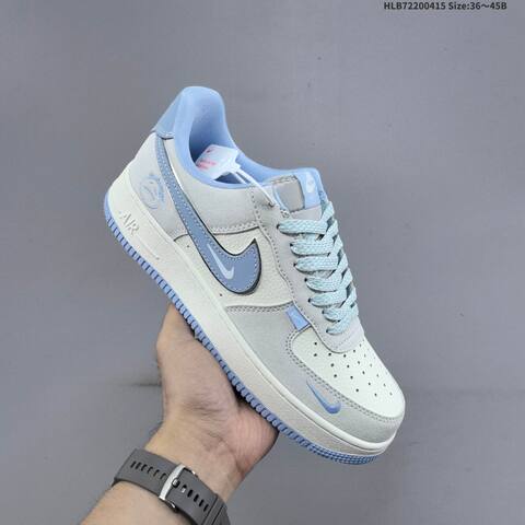 Nike Air Force 1 07 LV8 Off White Light Grey Light Blue EU 36-45 Sneaker - Unisex (BS-60715)