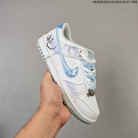 Nike SB Dunk Low White Light Blue Grey EU 35 5-46 Skate Shoe - Unisex (BS-63517)