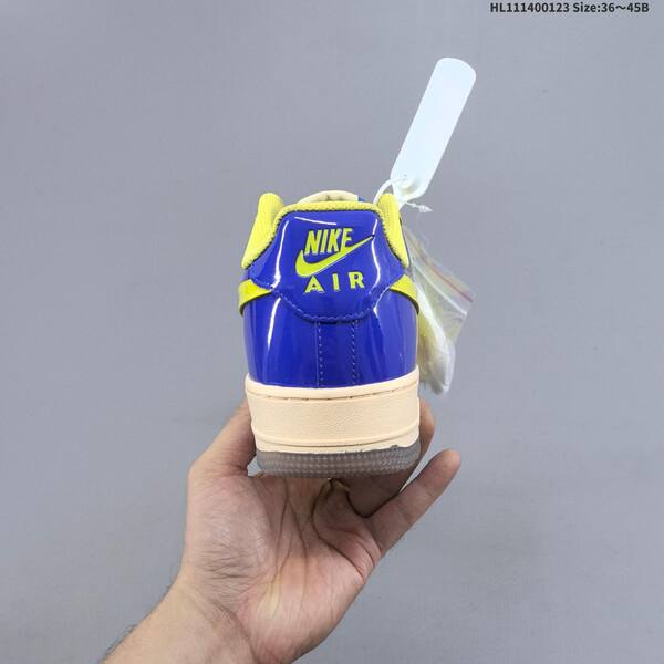 Nike Air Force 1 07 neon yellow royal blue cream white EU 36-45 sneaker