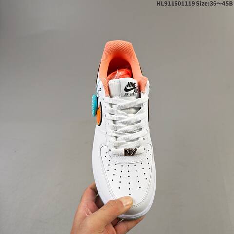 Nike Air Force 1 07 White Orange Light Green EU 36-45 Sneaker - Unisex (BS-63441)