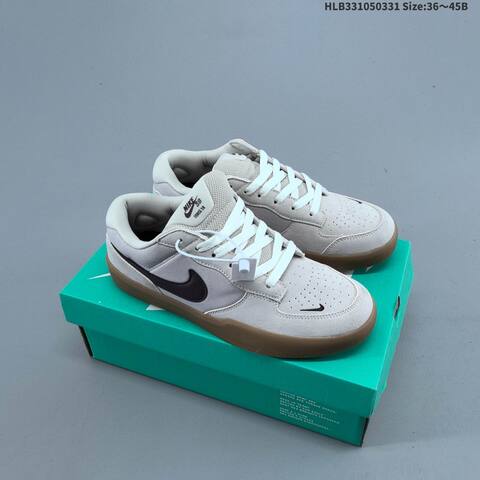 Nike SB Force 58 Khaki Brown White Red EU 36-45 Skate Shoe - Unisex (BS-61021)