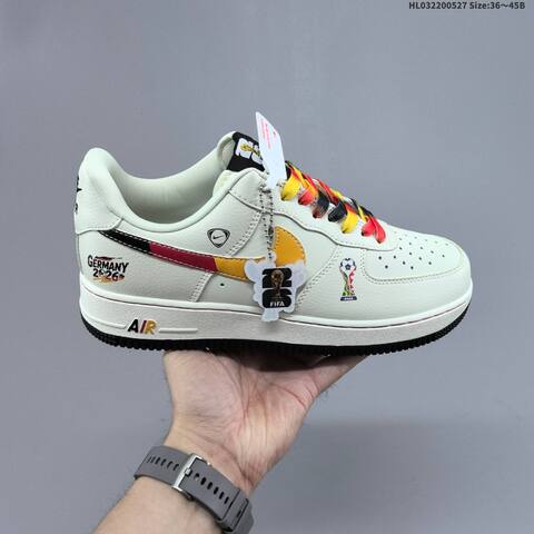 Nike Air Force 1 07 Light Beige Gray Red White EU 36-45 Skate Shoe - Unisex (BS-60090)