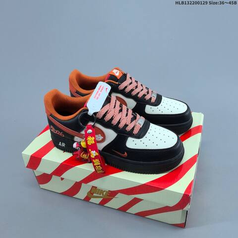 Nike Air Force 1 07 LV8 White Black Red Orange EU 36-45 Sneaker - Unisex (BS-61664)