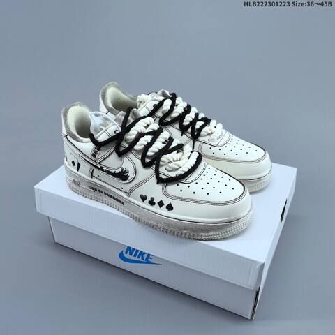 Nike Air Force 1 07 LV8 Off White Black Grey EU 36-45 Sneaker - Unisex (BS-62500)