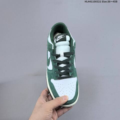Nike Dunk Low White Dark Green Sail Gold EU 36-45 Skate Shoe - Unisex (BS-61203)
