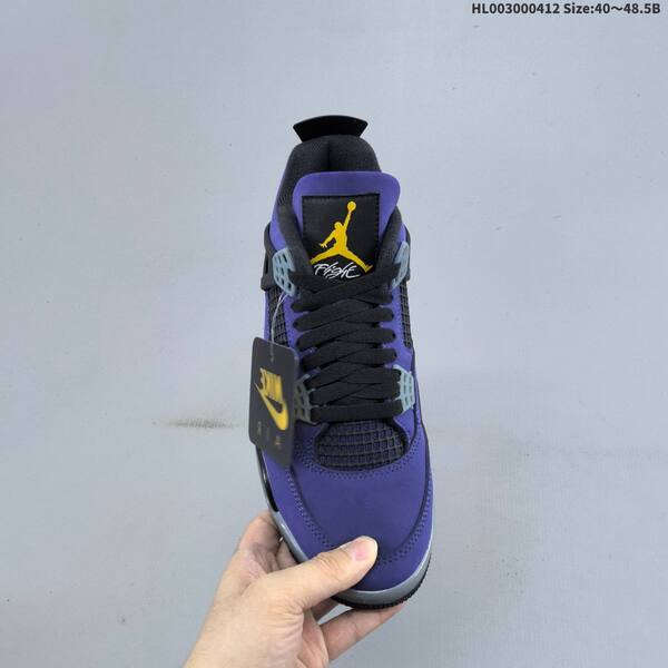 Jordan Air Jordan 4 Retro OG Imperial Purple / Black / Grey / Yellow 40~48.5 basketball