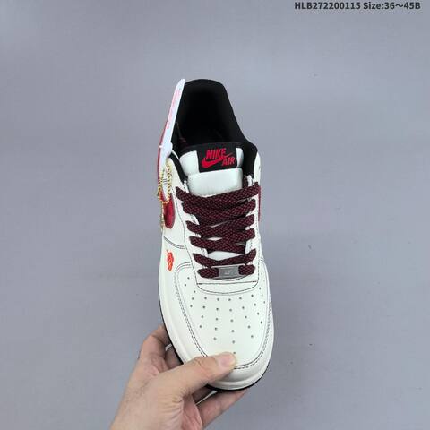 Nike Air Force 1 07 LV8 QW5288-126 Off White Red Black Gold EU 36-45 Sneaker - Unisex (BS-61964)
