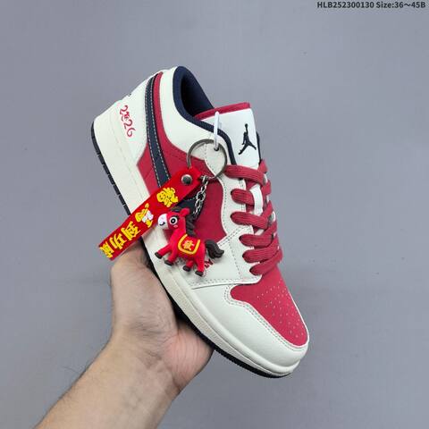 Jordan Air Jordan 1 Low Sail Red Obsidian White EU 36-45 Sneaker - Unisex (BS-61652)