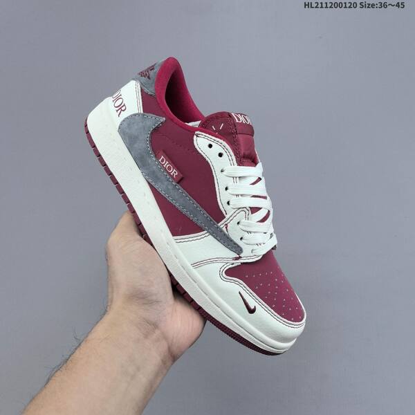 Nike Air Jordan 1 burgundy/white/gray/black 36~45 lifestyle