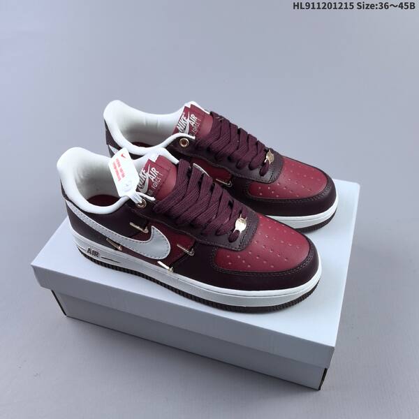 Nike Air Force 1 07 burgundy red white gold EU 36-45 sneaker