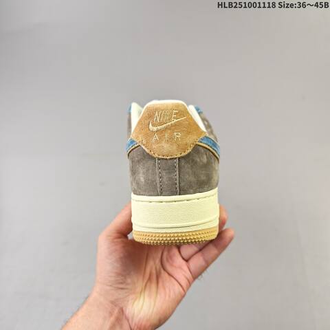 Nike Air Force 1 07 Brown Blue Beige Cream EU 36-45 Sneaker - Unisex (BS-63496)