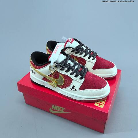 Nike SB Dunk Low Retro DIY White Red Gold Black EU 36-45 Skate Shoe - Unisex (BS-61785)