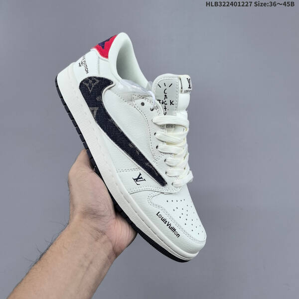 Nike Air Jordan 1 Low white/black/red with monogram print EU 36-45 lifestyle