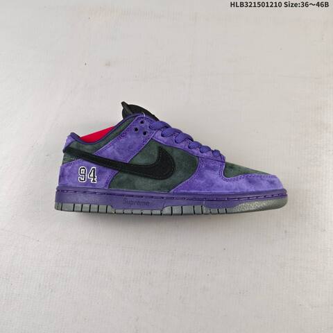 Nike SB Dunk Low Pro Supreme Purple Black EU 36-46 Skate Shoe - Unisex (BS-62795)