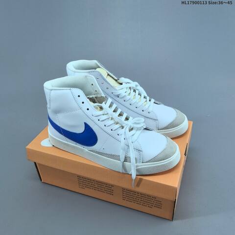 Nike Blazer Mid 77 VNTG White Blue Black Sail EU 36-45 Skate Shoe - Unisex (BS-62011)