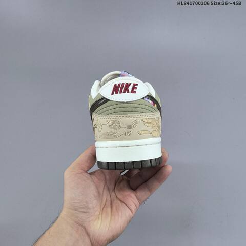 Nike SB Dunk Low CNY Year Of The Dragon IQ1118-220 White Khaki Olive Brown Red EU 36-45 Skate Shoe - Unisex (BS-62206)
