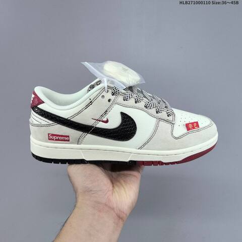 Nike Dunk SB Low Supreme Off White Grey Red Navy EU 36-45 Skate Shoe - Unisex (BS-62088)