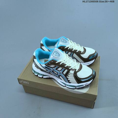 ASICS Gel-Kayano 12 1 White Silver Blue Brown EU 36-46 Running Shoe Running Sneakers - Unisex BS-68855