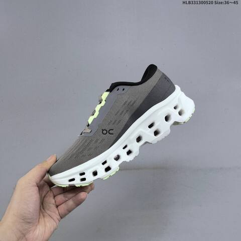 On Cloudmonster 3 Hyper Grey Black Lime White EU 36-45 Running Shoe Running Sneakers - Unisex (BS-69541)