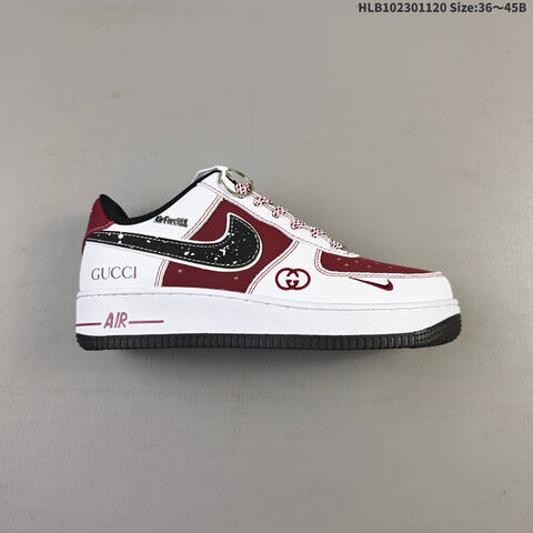 Nike Air Force 1 07 Low HV5999 White Dark Red Black EU 36-45 Sneaker - Unisex (BS-63407)