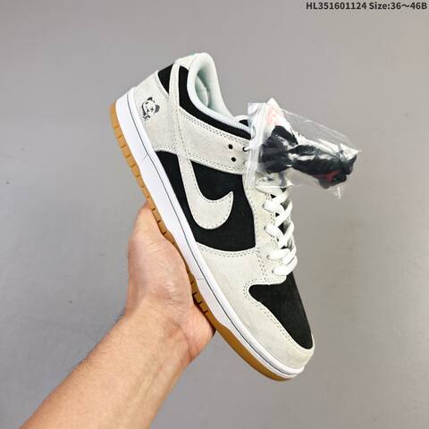Nike SB Dunk Low Light Grey Black White Mint Gum Brown EU 36-46 Skate Shoe - Unisex (BS-63140)