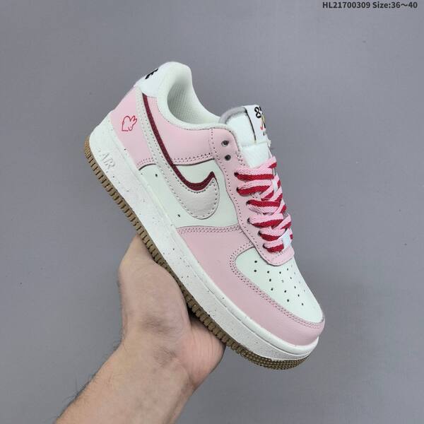 Nike Air Force 1 07 Low pink white red brown EU 36-40 sneaker