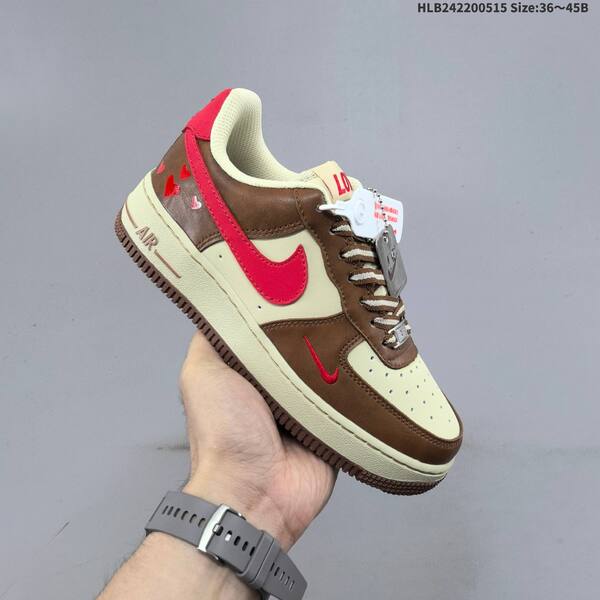 Nike Air Force 1 07 LV8 brown beige red gray burgundy EU 36-45 sneaker