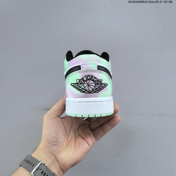 Jordan Air Jordan 1 Low SE "Supernova" Black/White with iridescent pastel green and pink 35.5-47.5 lifestyle