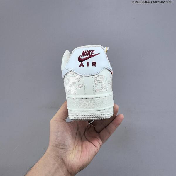 Nike Air Force 1 07 off white white burgundy gold EU 36-45 sneaker