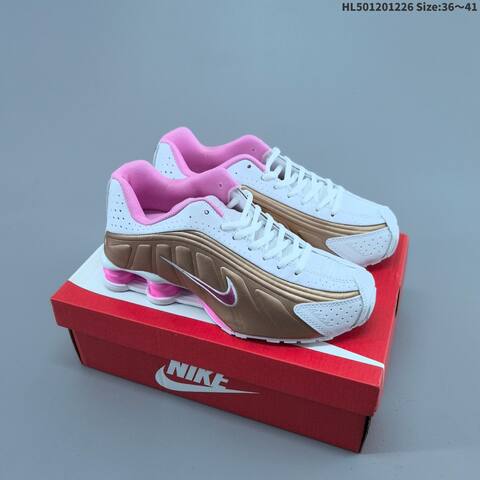 Nike Shox R4 AR3565 015 White Rose Gold Pink Black EU 36-41 Running Shoe - Unisex (BS-62406)