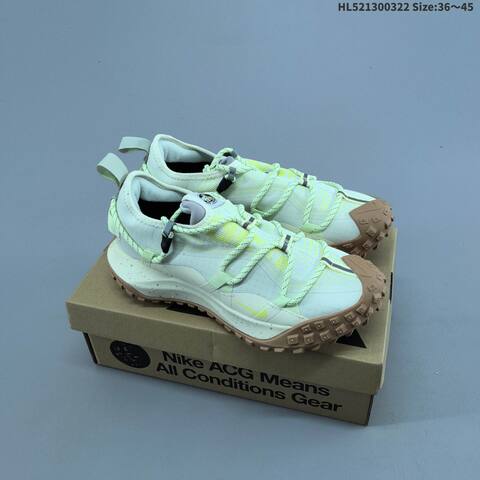 Nike ACG Mountain Fly Low GTX SE White Grey Black Orange Olive EU 36-45 Trail Shoe - Unisex (BS-61191)