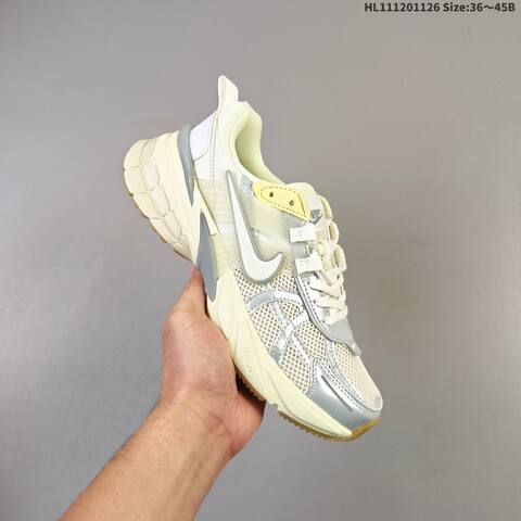 Nike V2K Run Off White Silver Pale Yellow Gum Brown EU 36-45 Running Shoe - Unisex (BS-63040)