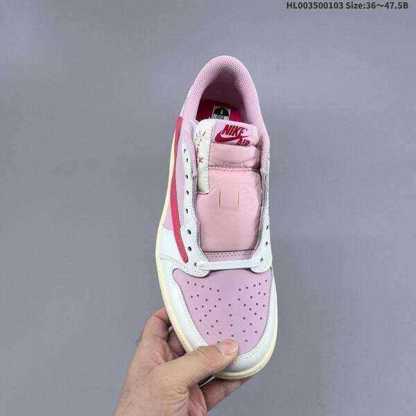 Nike Travis Scott x Air Jordan 1 Low pink/white/red 36~47.5 lifestyle