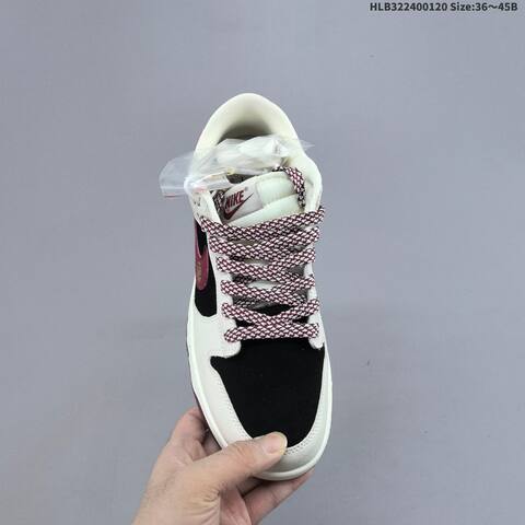Nike Dunk Low Retro DIY Sail Black Burgundy White EU 36-45 Skate Shoe - Unisex (BS-61868)
